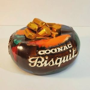 Vintage Art Deco Ricard  Bisquit Cognac Cendrier, Vibrant Near Pristine Glaze